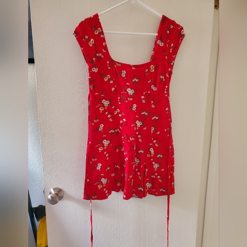 American Eagle Outfitters Red Floral Mini Dress